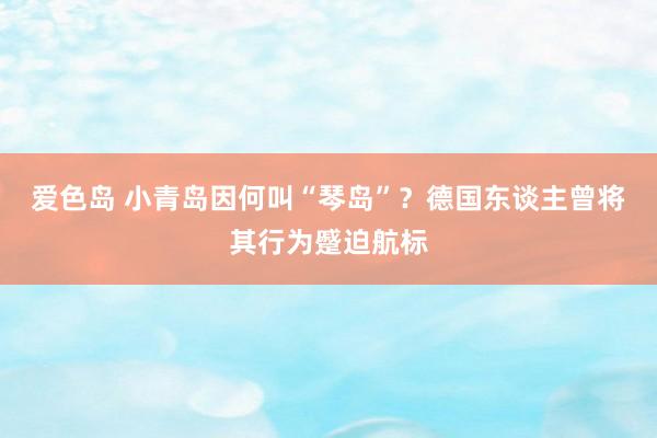 爱色岛 小青岛因何叫“琴岛”？德国东谈主曾将其行为蹙迫航标